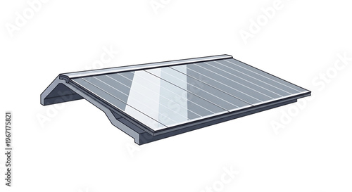 A modern solar panel installation on a sleek roof with a glass skylight