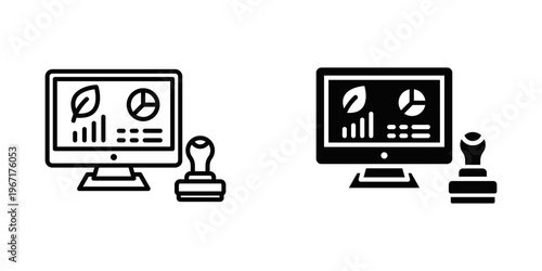 Compliance Monitoring icon set with style outline and solid. vector simple elements for design and presentation.