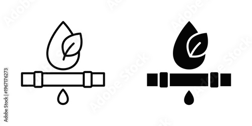 Water Conservation icon set with style outline and solid. vector simple elements for design and presentation.