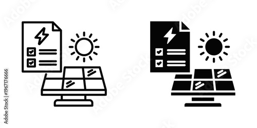 Renewable Projects icon set with style outline and solid. vector simple elements for design and presentation.