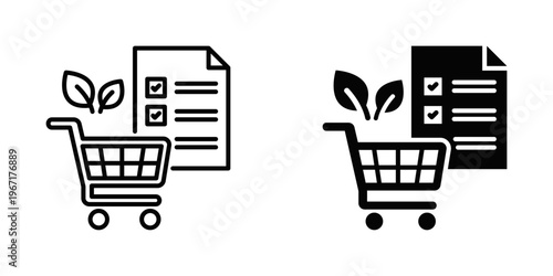 Sustainable Procurement icon set with style outline and solid. vector simple elements for design and presentation.