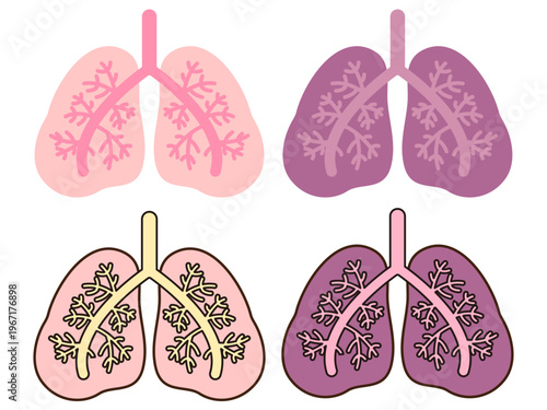 	肺のイラスト素材セット