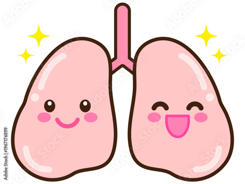 かわいい肺のイラスト素材2