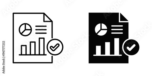 KPI Reporting icon set with style outline and solid. vector simple elements for design and presentation.