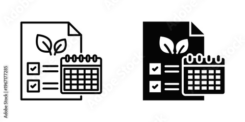 Annual Sustainability icon set with style outline and solid. vector simple elements for design and presentation.