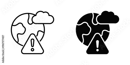 Climate Risk icon set with style outline and solid. vector simple elements for design and presentation.