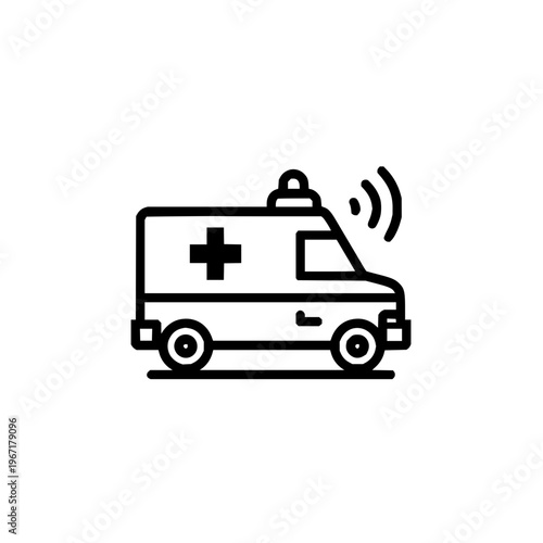 Ambulance Driving Fast with Sirens On