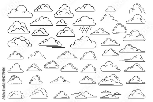 Cloud vector graphic set vector illustration
