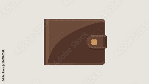 Dark brown leather wallet with snap closure