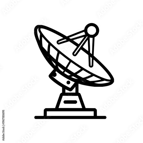 Satellite Dish Antenna on White Background