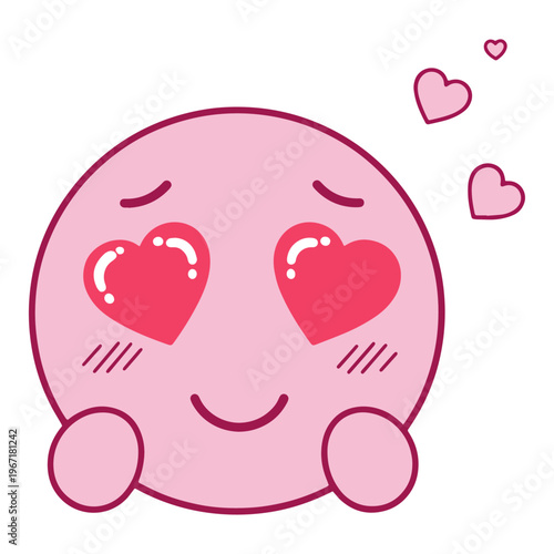 A pink heart vector illustration featuring a romantic love pattern and a cute cartoon or baby shower card