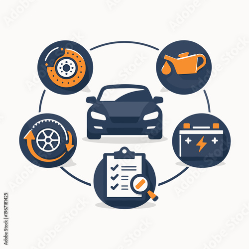 Comprehensive car maintenance icon bundle