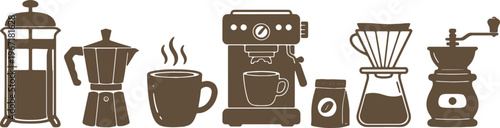coffee maker and brewing equipment illustration