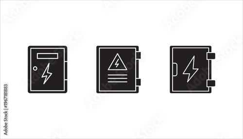 electric panel box vector. Electric distribution icon set. vector illustration on white background