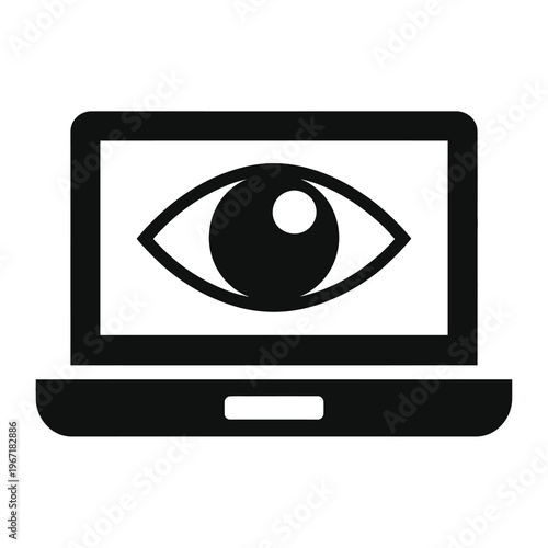 Vector of an eye displayed on a laptop screen