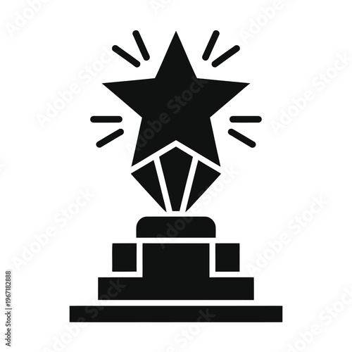 Vector icon of a star trophy on a pedestal base