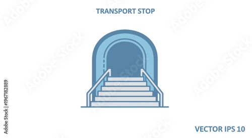 Transport Stop Staircase Subway Entrance.