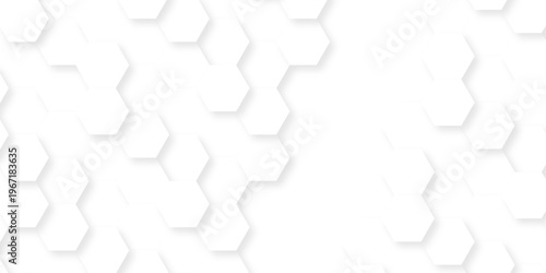 Abstract background with hexagon, modern abstract polygonal pattern. Futuristic abstract honeycomb technology white background. Luxury white hexagon pattern.