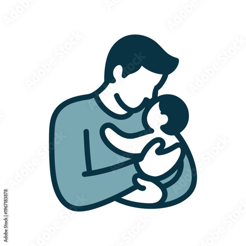 Dad love vector icon graphic isolated sketch illustration on white background.