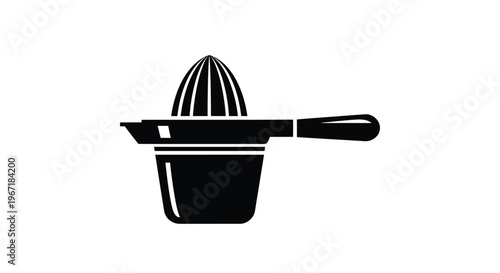 Black silhouette of a vintage citrus juicer a kitchen essential silhouette