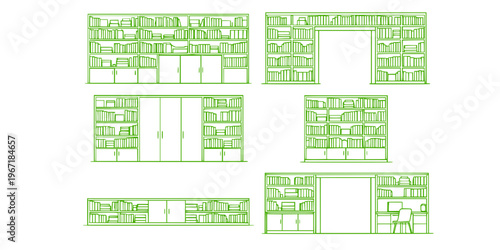  a striking visual of several tall filled bookshelves arranged in a row presenting a minimalist aesthetic silhouette high quality professional detailed