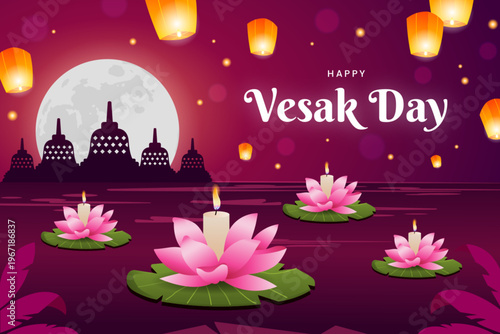 Gradient background for vesak festival celebration