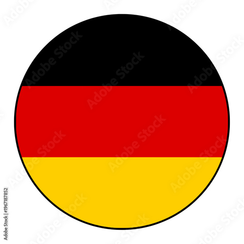 Germany Flag in Circle Shape with Black Outline Free Download Germany Flag in Circle Shape with Black Outline - GFXLoad