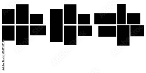 Asymmetrical 6 photo collage vector illustration. Tiles pattern for web and mockup presentation. Collage templates, Comics page grid layout abstract photo frames. pattern photo template collage.eps.10