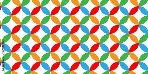 seamless pattern with abstract lines and flower design. Abstract geometric fabric circle floral pattern. Hawaiian tropical seamless pattern.