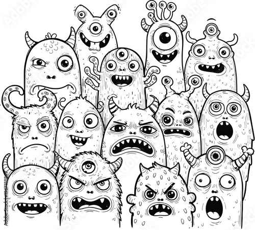 A Collection of Funny, Cute, and Scary Cartoon Monsters