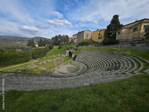Fiesole Etruscan and roman ruins near Florence Italy