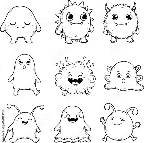 Cute Monster Collection for Kids and Graphics Projects