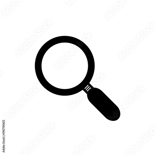 Magnifying Glass Icon - Isolated Black Vector Illustration for Search and Discovery UI