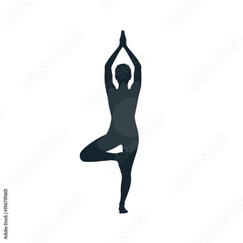 A serene silhouette practicing yoga.