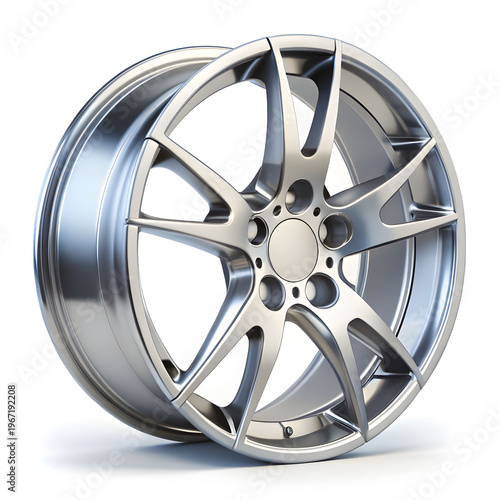 car alloy rim isolated on white background 3d illustration