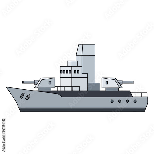 Modern Warship Illustration