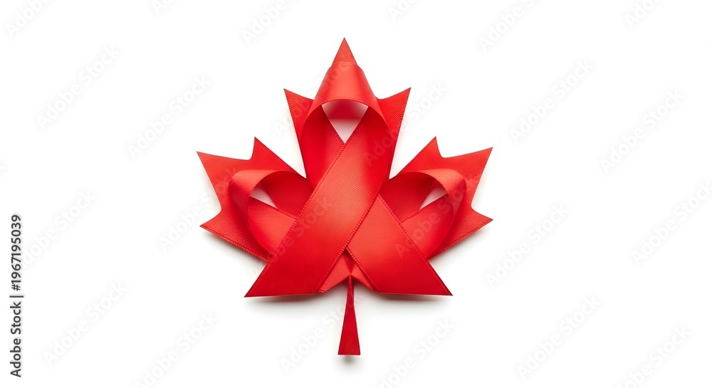 Fototapeta premium Vibrant red maple leaf on display for Canada Day celebrations in Toronto.