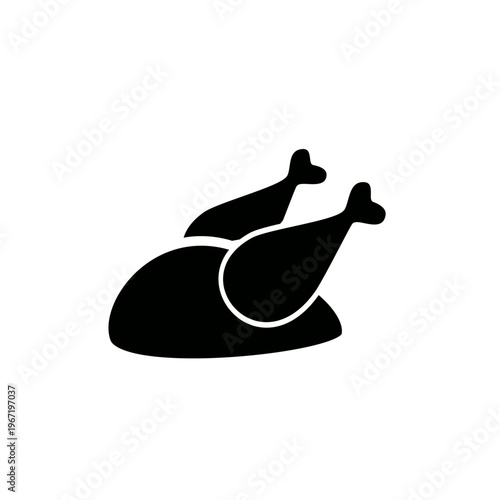 Cooked chicken vector icon. Vector graphic, not Artificial Intelligence, logo illustration. Replaceable vector design.	