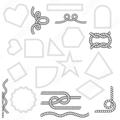 Rope frame border vector illustration for Adobe Illustrator