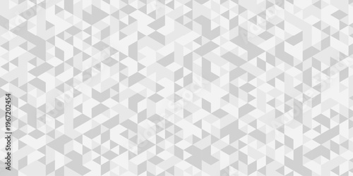 Vector white and gray overlapping polygon square texture. Seamless geometric pattern triangle shapes low polygon backdrop background. Abstract line poly background.