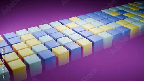 Color boxes cube road geometric shape able to loop endless 4k