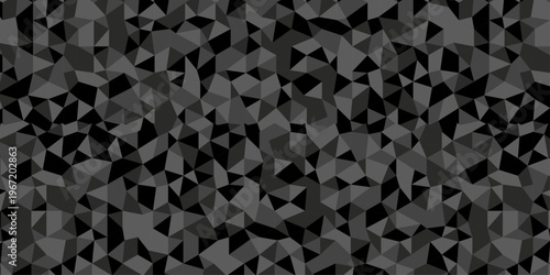 Abstract triangle polygonal gray background. Modern abstract geometric polygon background. Abstract seamless polygon background vector illustration. Black and gray Polygon Mosaic Background.