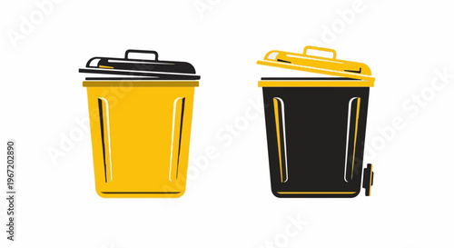 Two distinct colored trash cans shown side-by-side