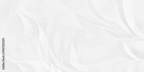 Paper texture background, Old paper background ripple soft white pattern wave crumple. Crushed and creased soft paper. Abstract wrinkle effect grunge and rough backdrop vintage page.