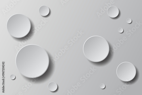 Abstract background with gray circle. White and grey abstract modern transparency circle presentation background. Vector circles template vector design. Object web design. Round shape. Minimal poster.