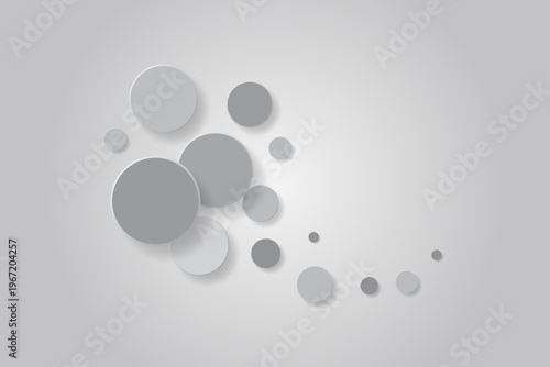 Abstract background with gray circle. White and grey abstract modern transparency circle presentation background. Vector circles template vector design. Object web design. Round shape. Minimal poster.