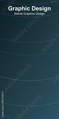 Dark teal gradient background with curved multicolored lines and text header