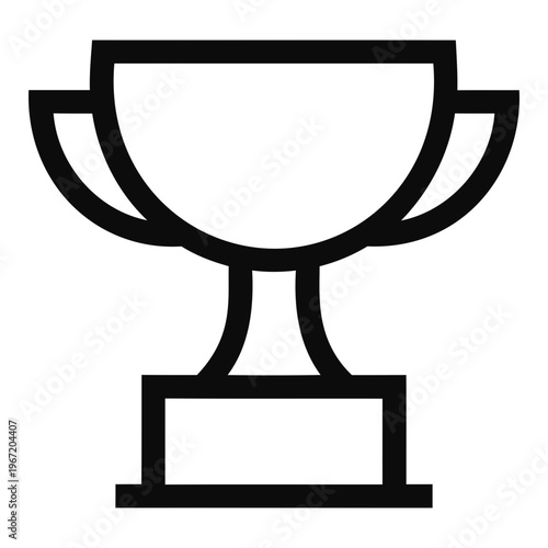 Minimalist Trophy Icon for Success and Achievement Awards Line Art Vector