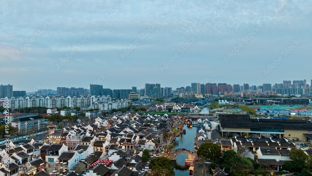 Fototapeta premium Aerial Views of Ancient Chinese Towns