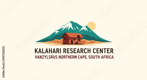 Rustic building nestled by mountains under a warm sun